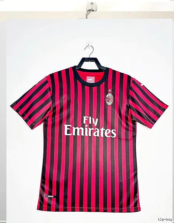 AC Milan Lightweight Retro soccer jersey Red Black Striped for Gift Ideas