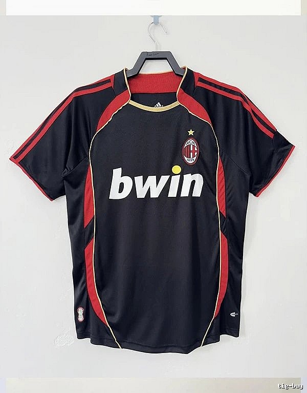 AC Milan Relaxed Retro soccer jersey Red Black Striped with Designer-Inspired Detail