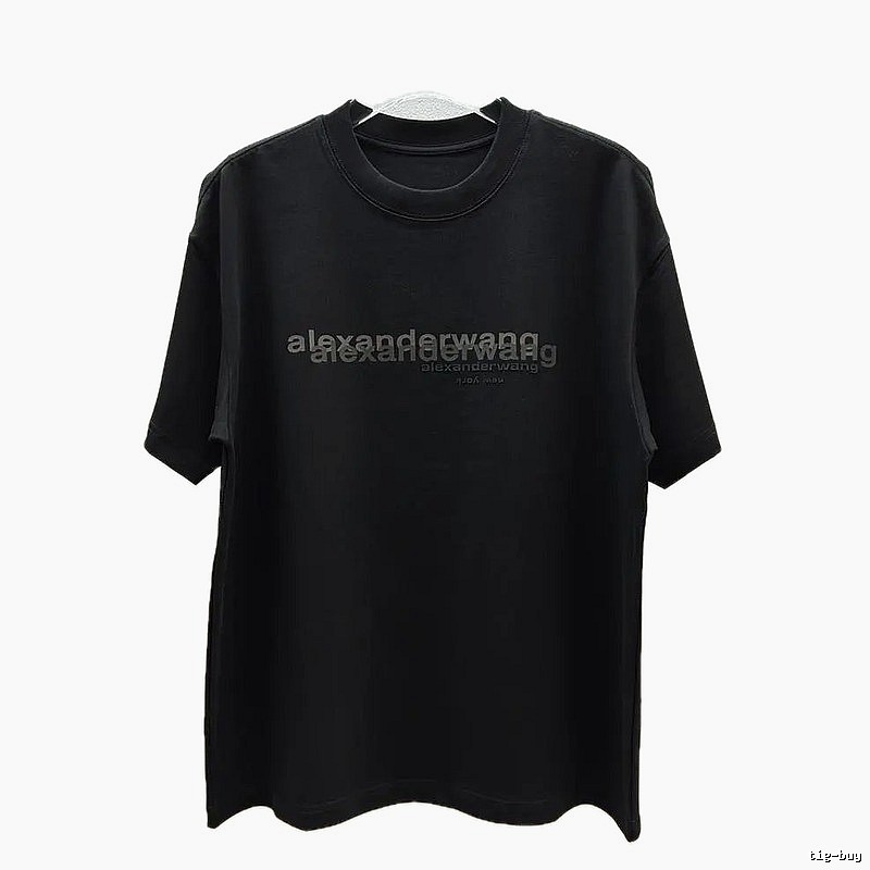 Alexander Wang Letter Print Trendy & Cool Black T-Shirt