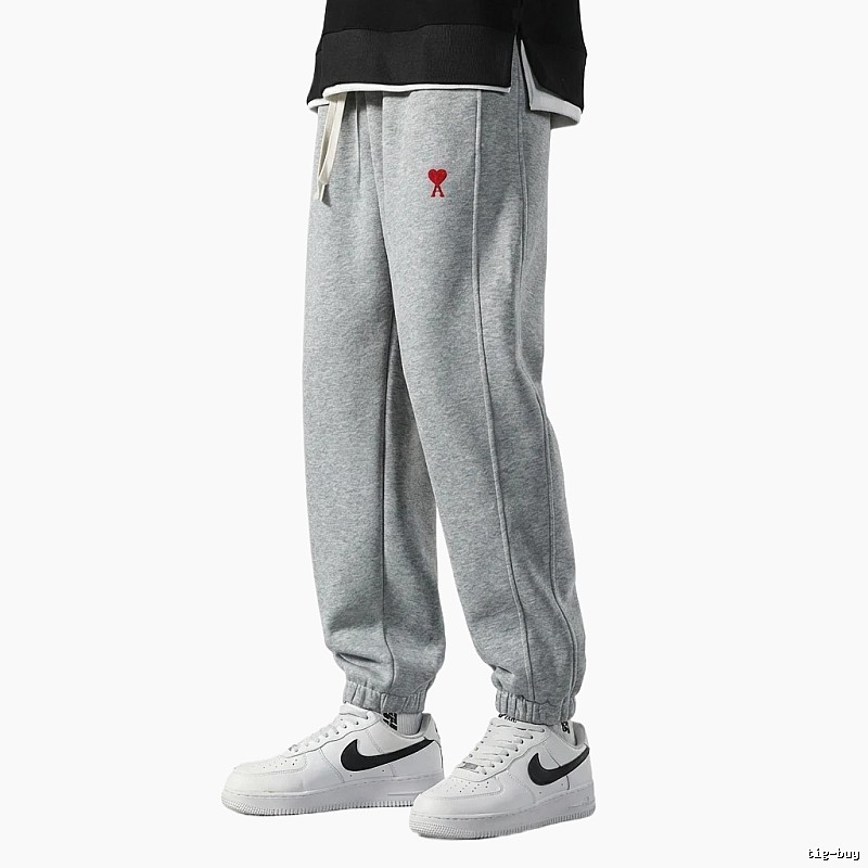 AMI & Easy Casual Style Grey Sweatpants