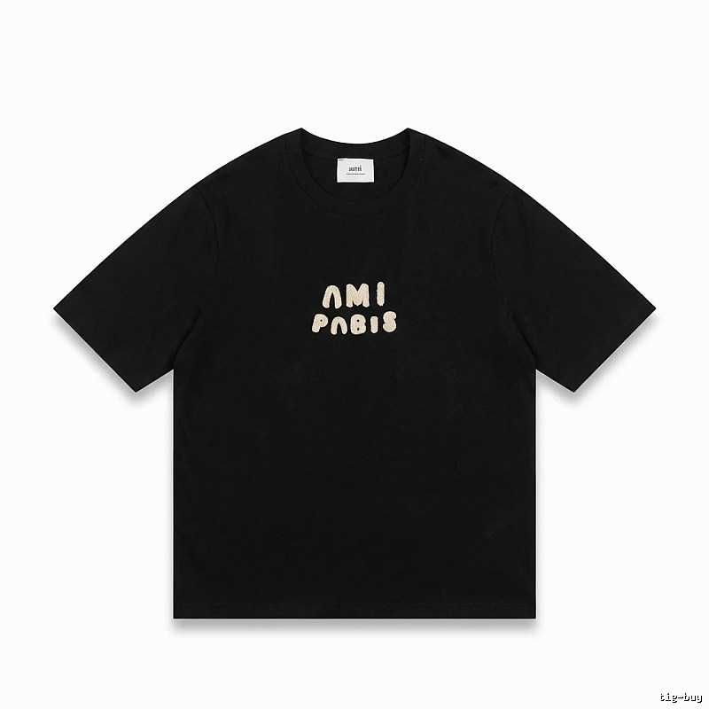 AMI Paris Alphabet Style Black T-shirt