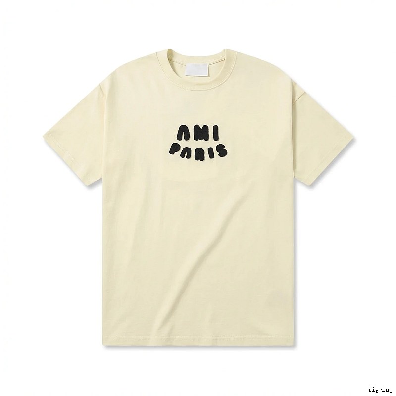 AMI Paris Casual Style Off-White T-shirt