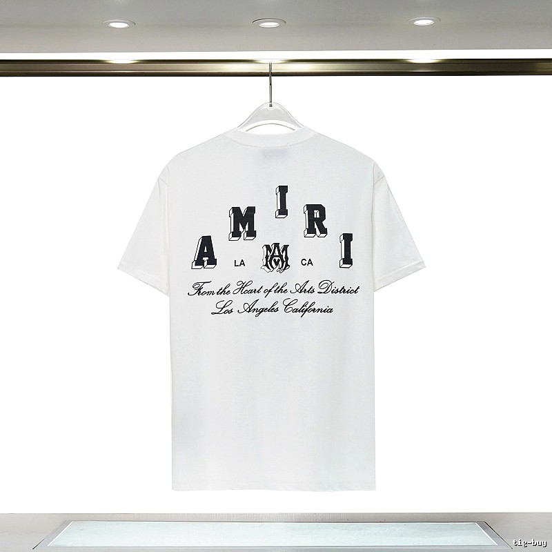 Amiri Daily Graphic T-shirt White Blue Amiri with Visual Detail