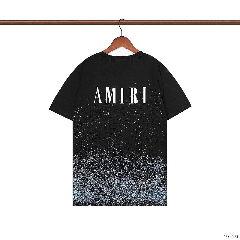 Amiri Premium Style Graphic T-shirt White Blue Amiri for Resort Outfits