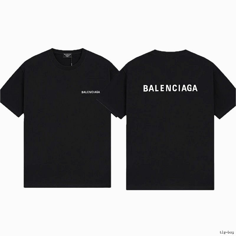 Balenciaga Letter Print Minimalist Style Black T-shirt