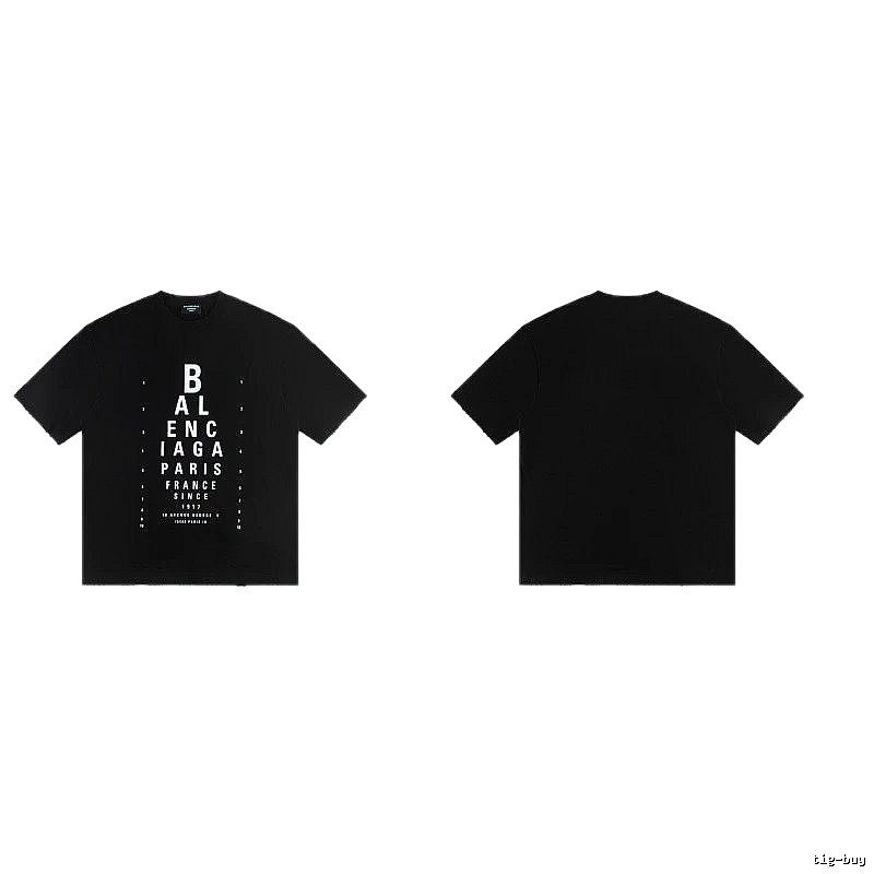 Balenciaga Letter Print Street Style Black T-Shirt