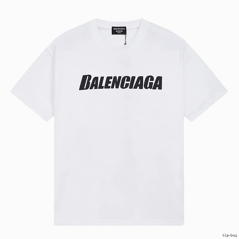 Balenciaga Letter Print Trendy White T-Shirt
