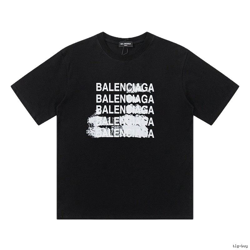 Balenciaga Repeated Print Trendy Black T-shirt