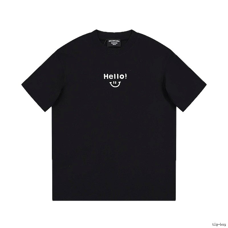 Balenciaga Smiley Print Street Style Black T-Shirt