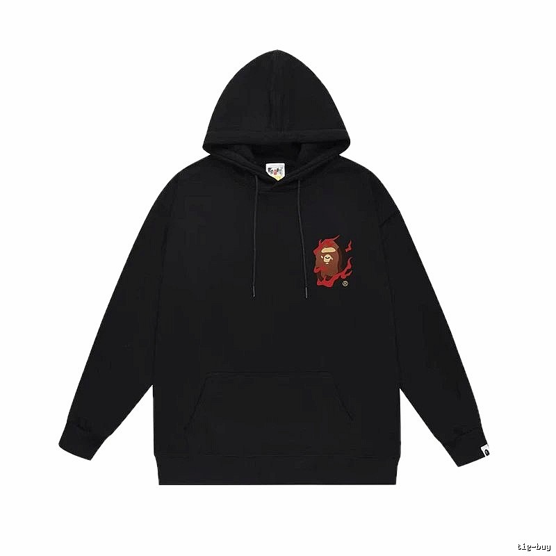 Bape Flame Wind Black Hoodie