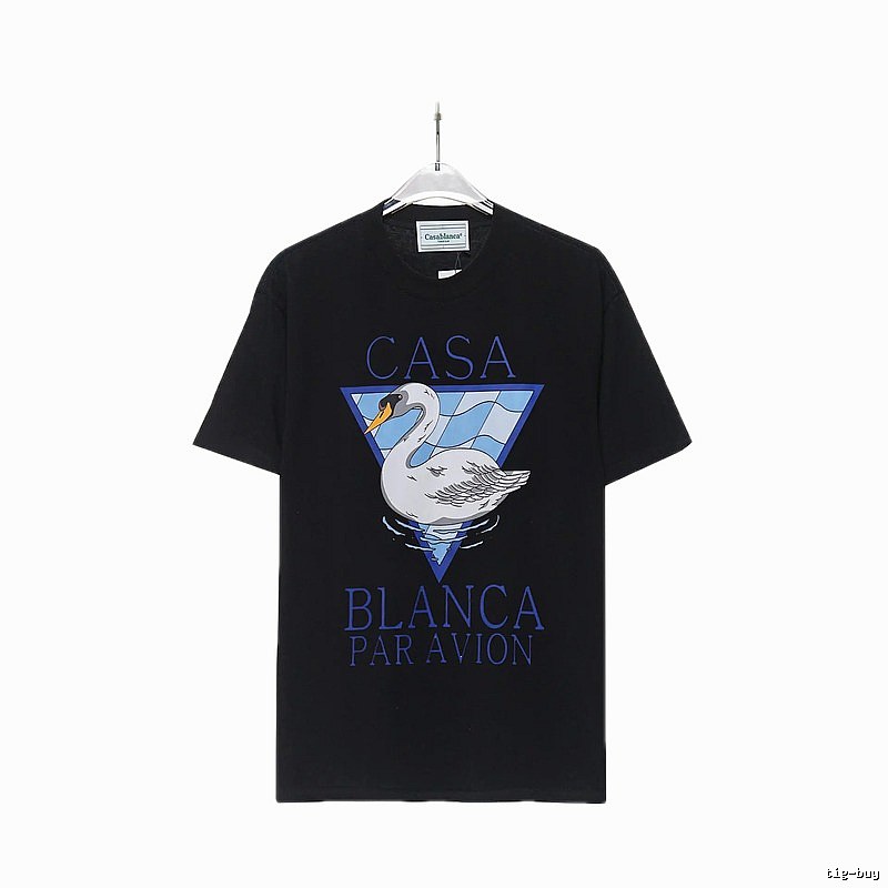 Casablanca black T-shirt with swan print