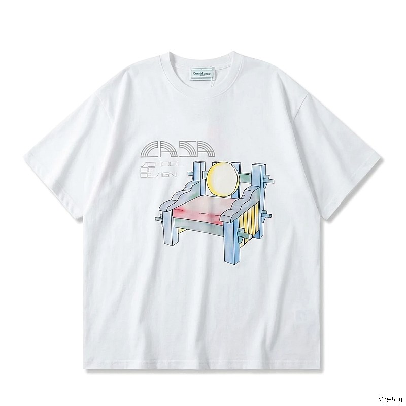 Casablanca cartoon-style white T-shirt