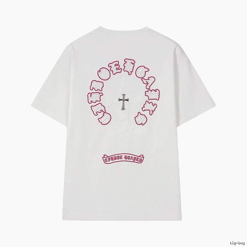 Chrome Hearts Cross Embroidered Street Style White T-Shirt