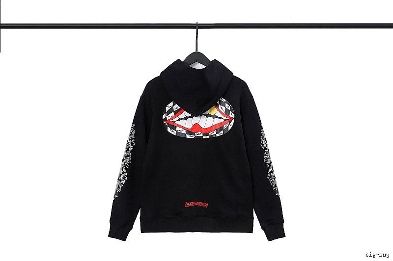 Chrome Hearts Easy Match Cross graphic hoodie Black Blue Cross for Leisure Wear