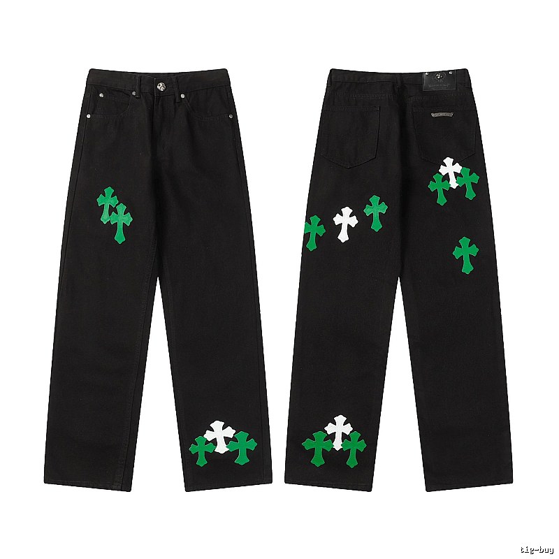 Chrome Hearts Gift Ready Graphic jeans Light Denim Jeans with Fresh Pattern