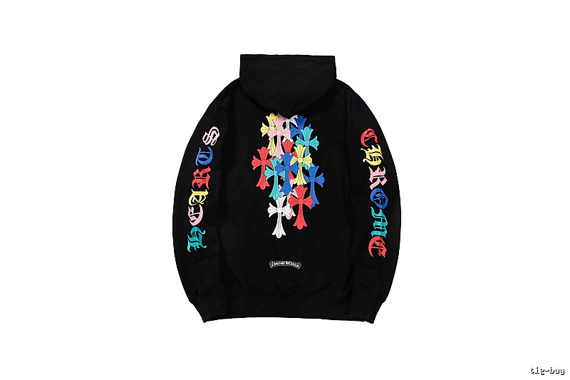 Chrome Hearts Lightweight Cross graphic hoodie Black Blue Cross for Trend Styling