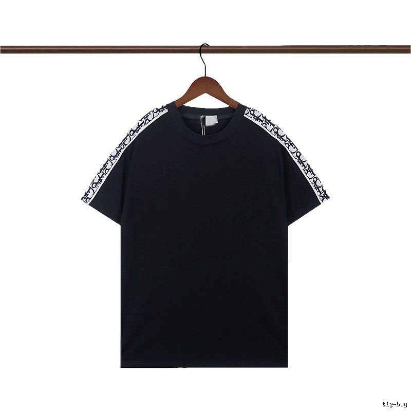Dior Monogram Webbing Cool Street Style Black T-Shirt