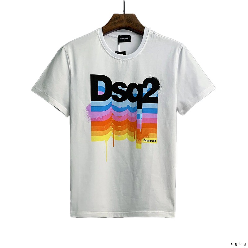 DSQ2 Gradient Print Street Style White T-Shirt