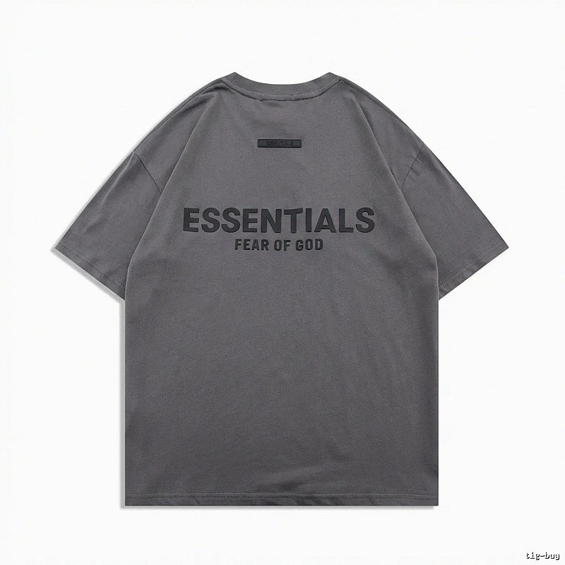 ESSENTIALS Simple Grey Short-sleeve Shirt