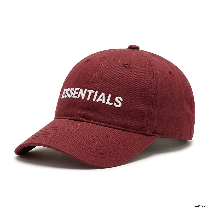 ESSENTIALS Simple Style Burgundy Hat