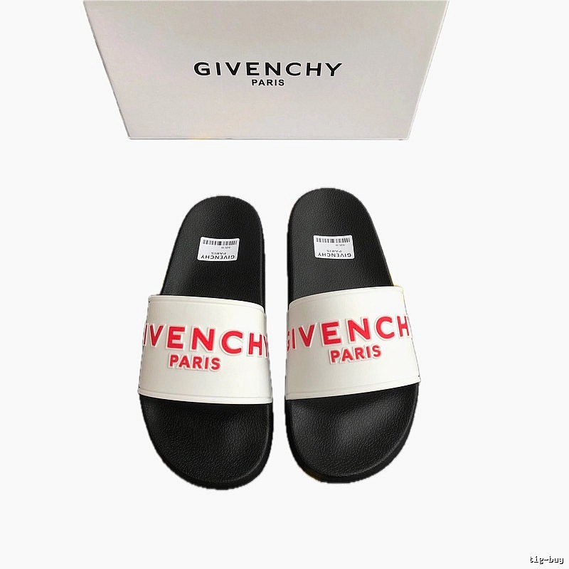 Givenchy Letter Print Trendy Black and White Slides