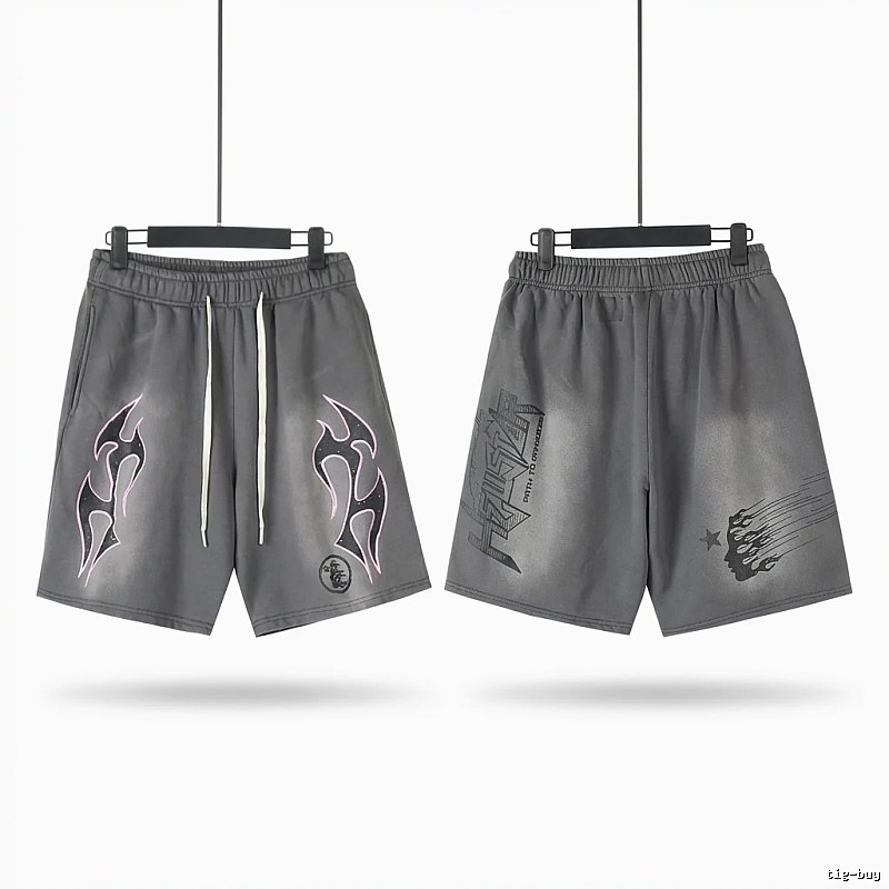 Hellstar dark-style grey shorts