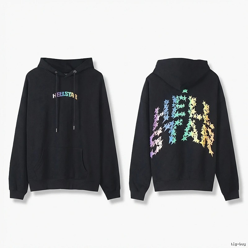 Hellstar Star Print Trendy and Cool Black Sweatshirt