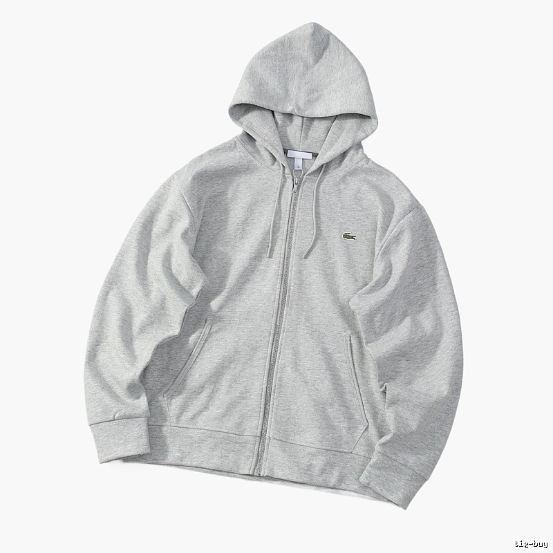 Lacoste simple-style light gray hoodie