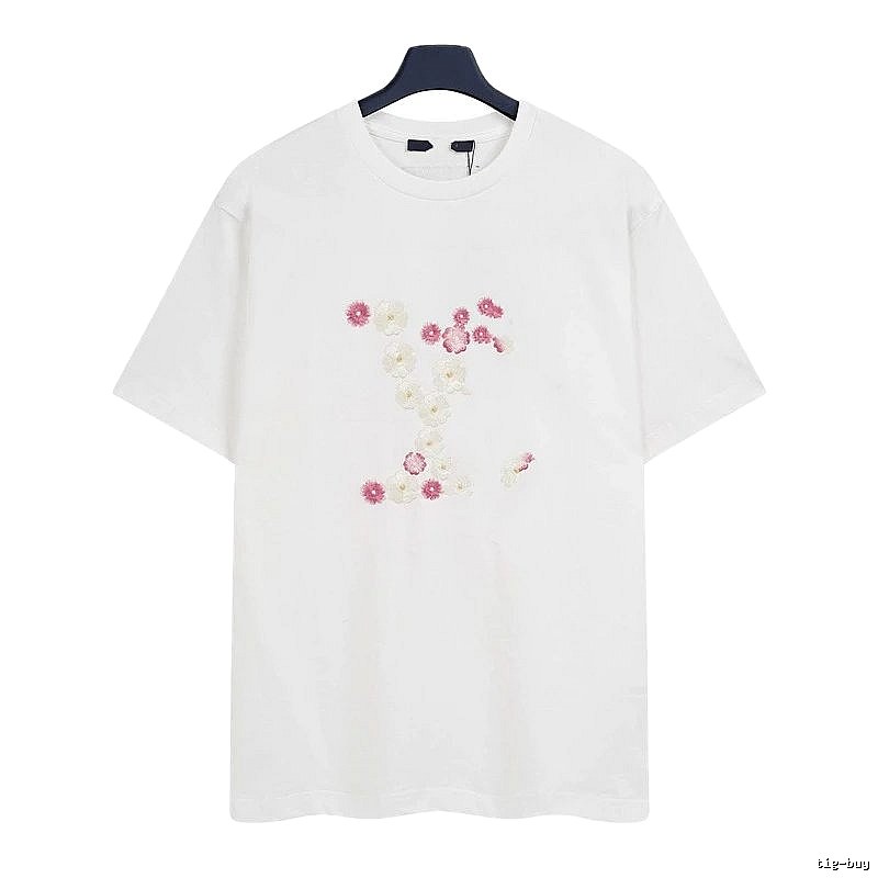 Louis Vuitton Floral Embroidered Casual White T-Shirt