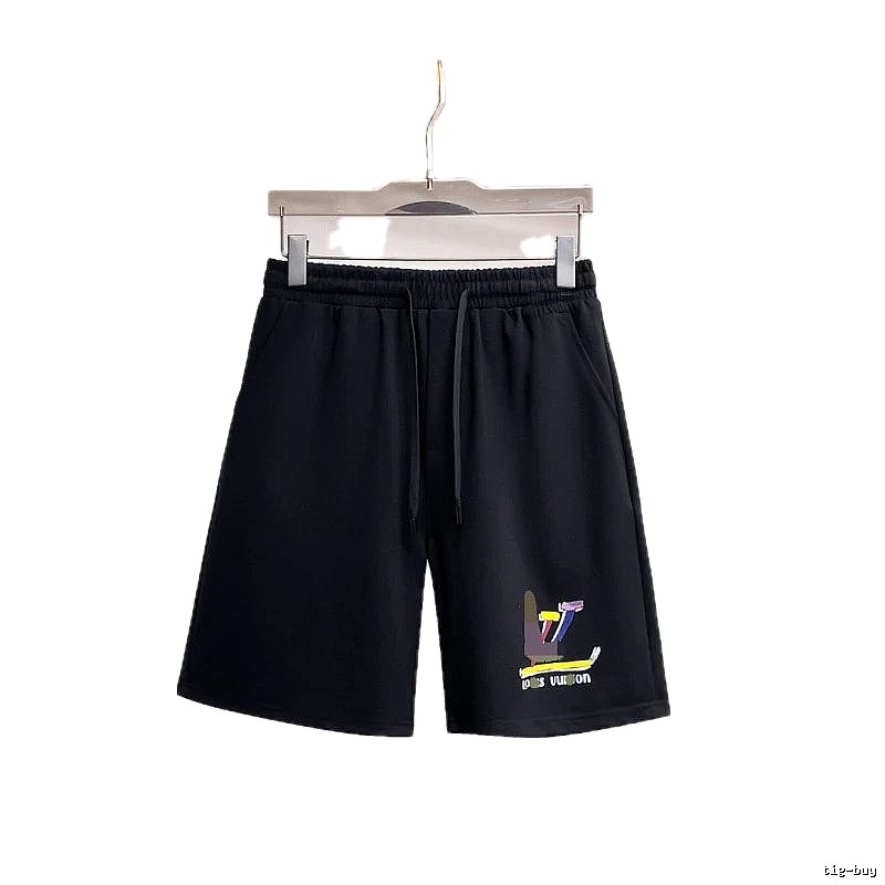 Louis Vuitton Graffiti Casual Style Black Shorts