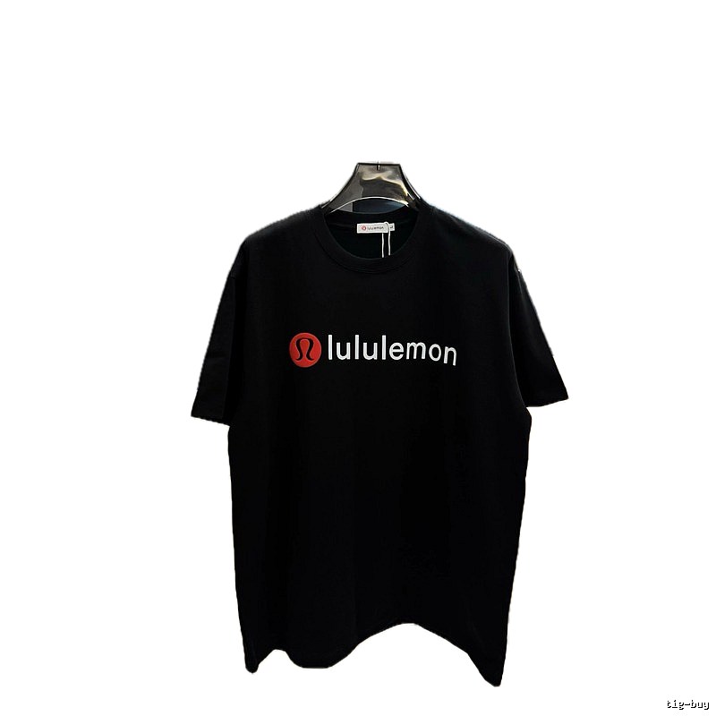 lululemon Printed Casual Style Black Short-sleeve T-shirt