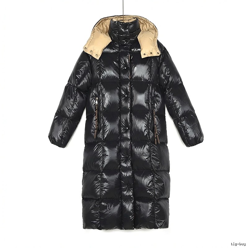 Moncler long black down jacket