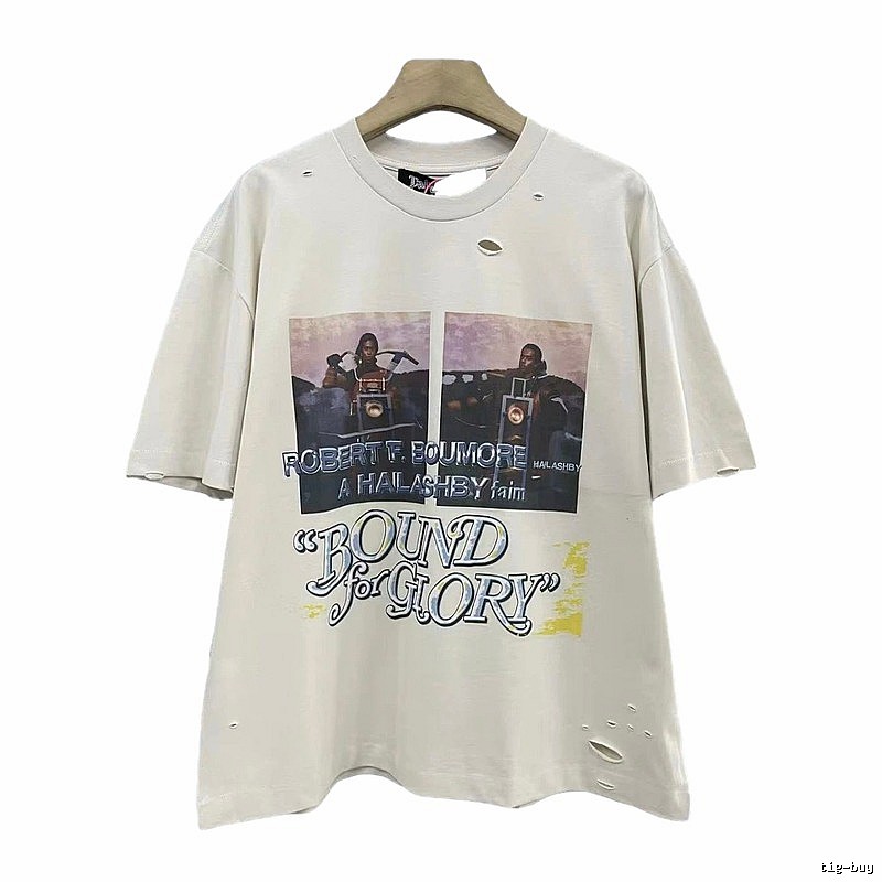 Paly Hollywood Printed Vintage Off-white Short Sleeve T-Shirt