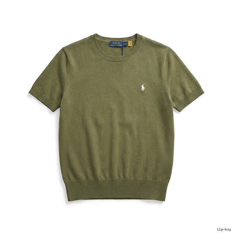 Ralph Lauren Polo Series Simple Style Olive Green Knitwear