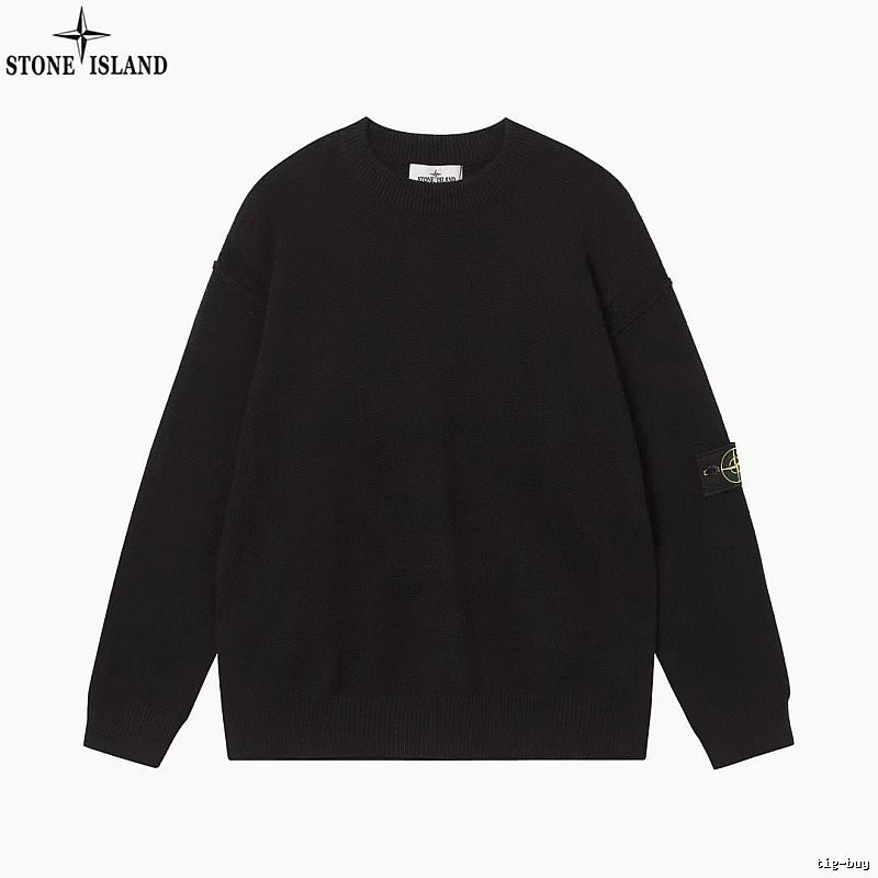 Stone Island Black Crewneck SweatShirt Travel Styling