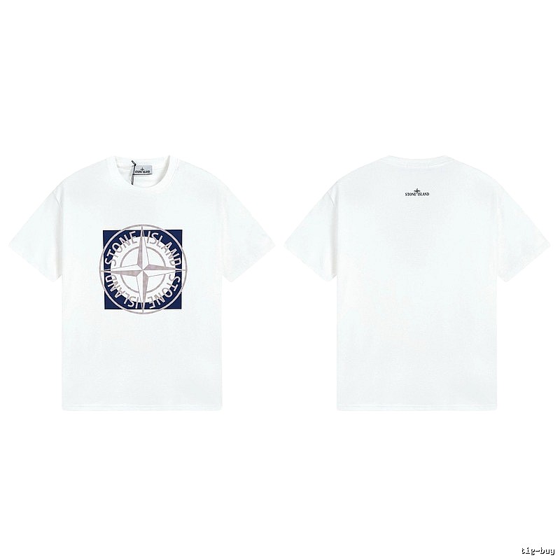 Stone Island Compass Collection Street Style White T-Shirt