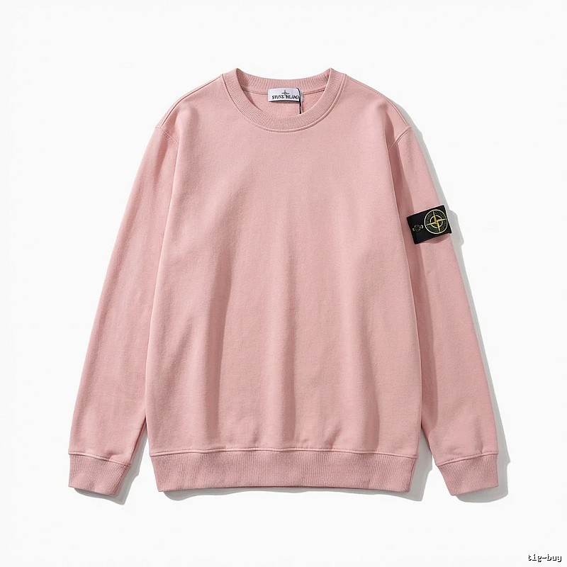 Stone Island minimalist style pink sweatshirt