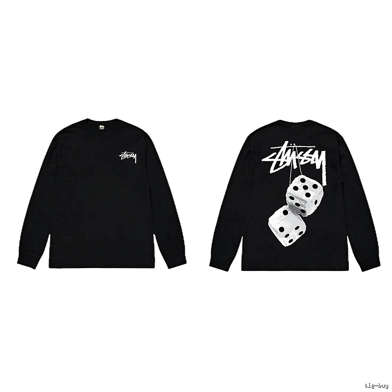 Stussy dice print style black long-sleeve