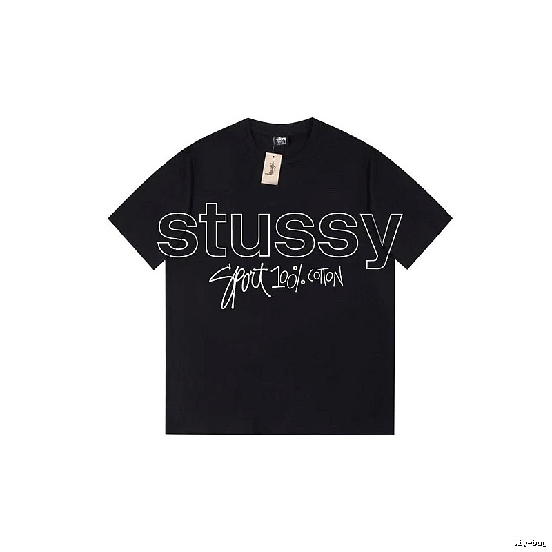 Stussy Premium Style Graphic T-shirt Black White Stussy for Resort Outfits
