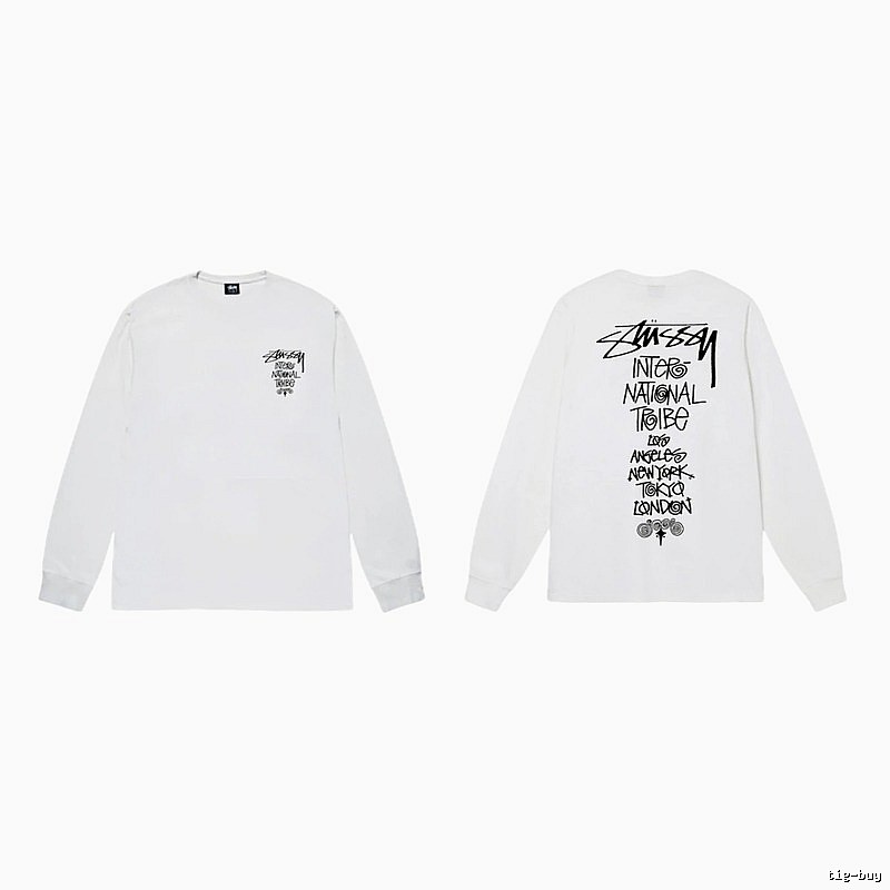 Stussy retro-style white long-sleeved shirt
