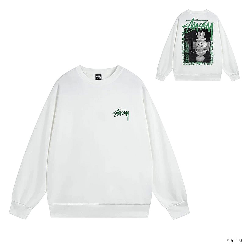 Stussy White Style 540 Graphic SweatShirt Soft Neutral