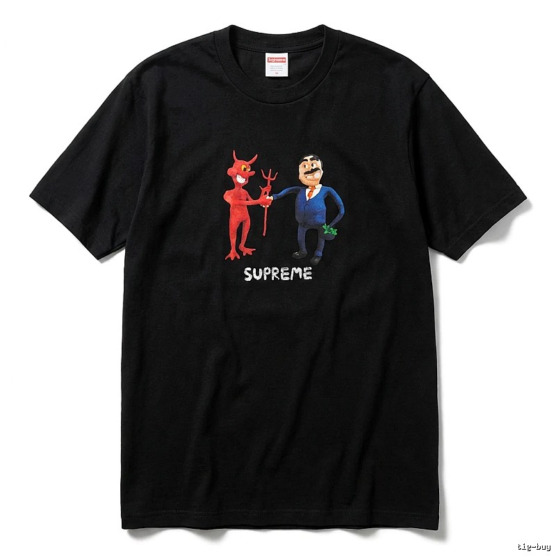 Supreme Cartoon Style Black T-shirt