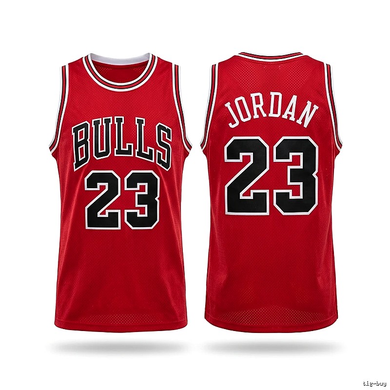The retro red jersey of the Michael Jordan.