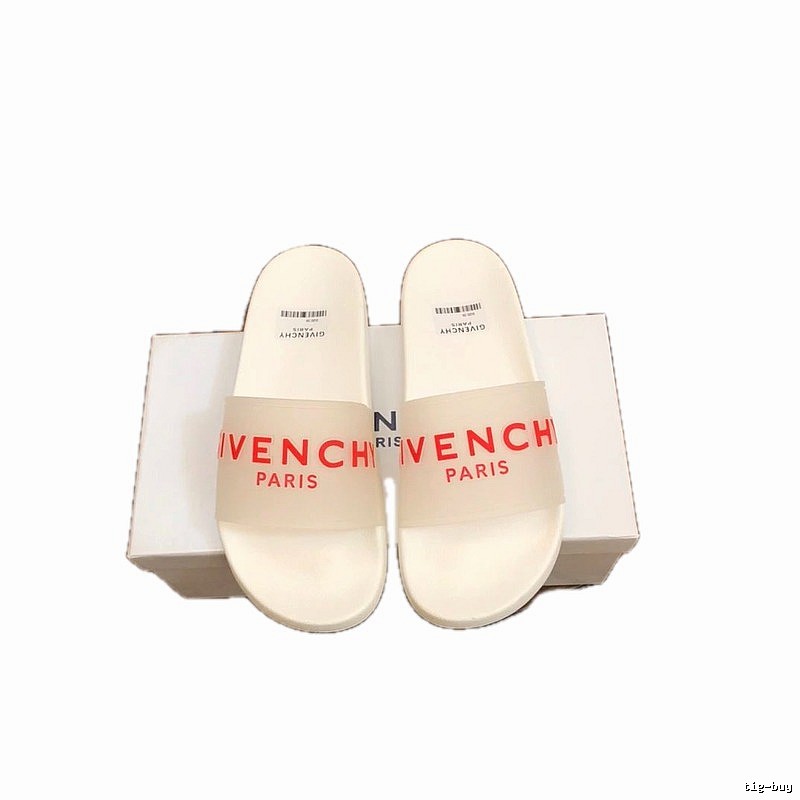 Trendy Brand Givenchy Letter Print White Slides