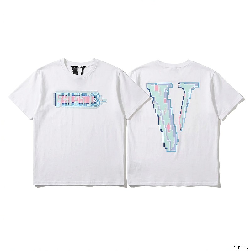 Vlone pixel - style white T - shirt