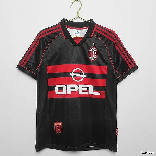 AC Milan Streetwear Retro soccer jersey Red Black Striped with Logo Accent