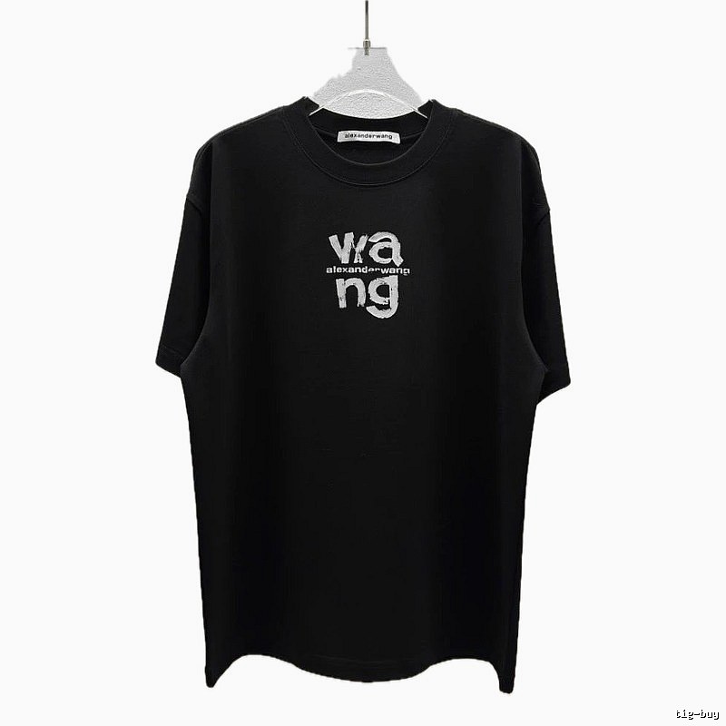 Alexander Wang Letter Print Cool Black T-Shirt