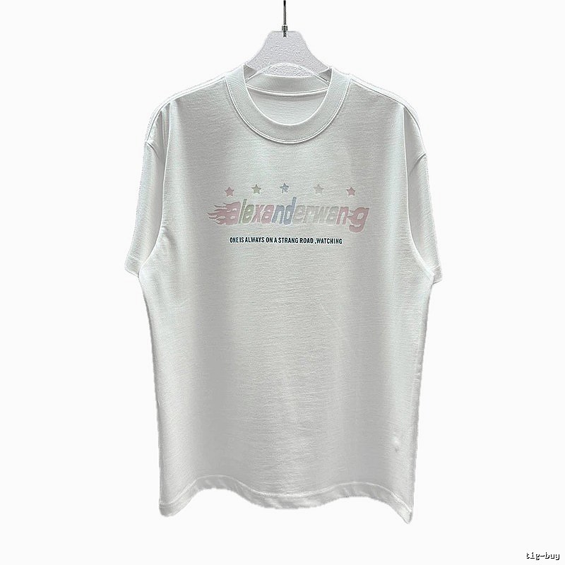 Alexander Wang Letter Print Street Style White T-Shirt