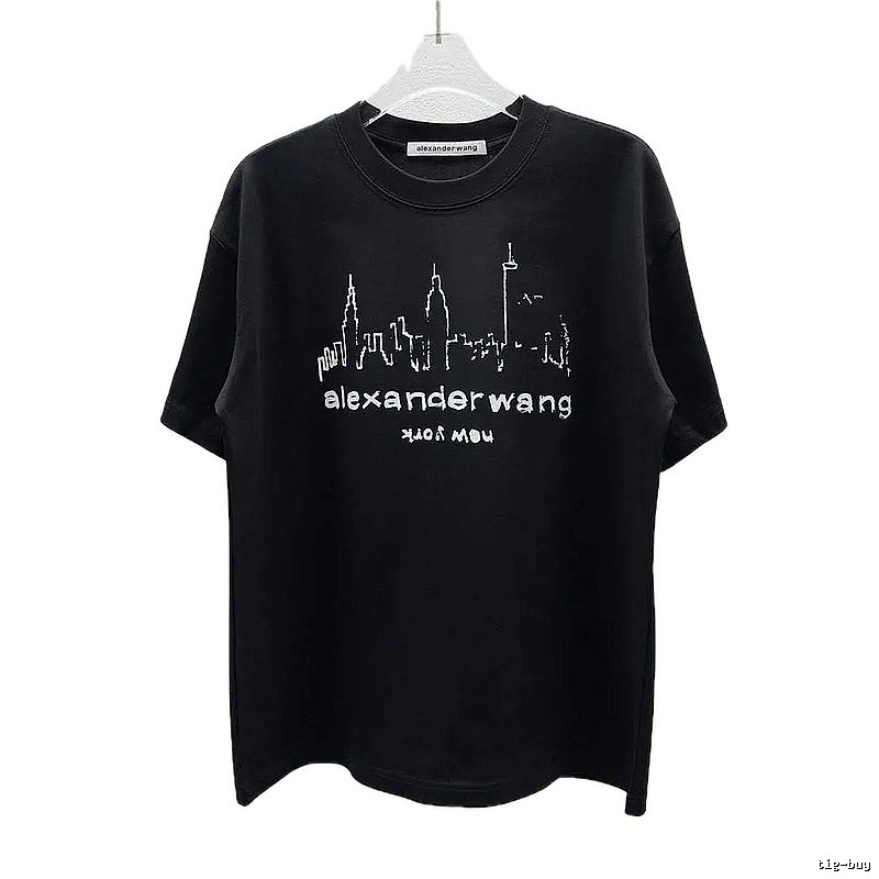 Alexander Wang Trendy & Cool Skyline Print Black T-Shirt
