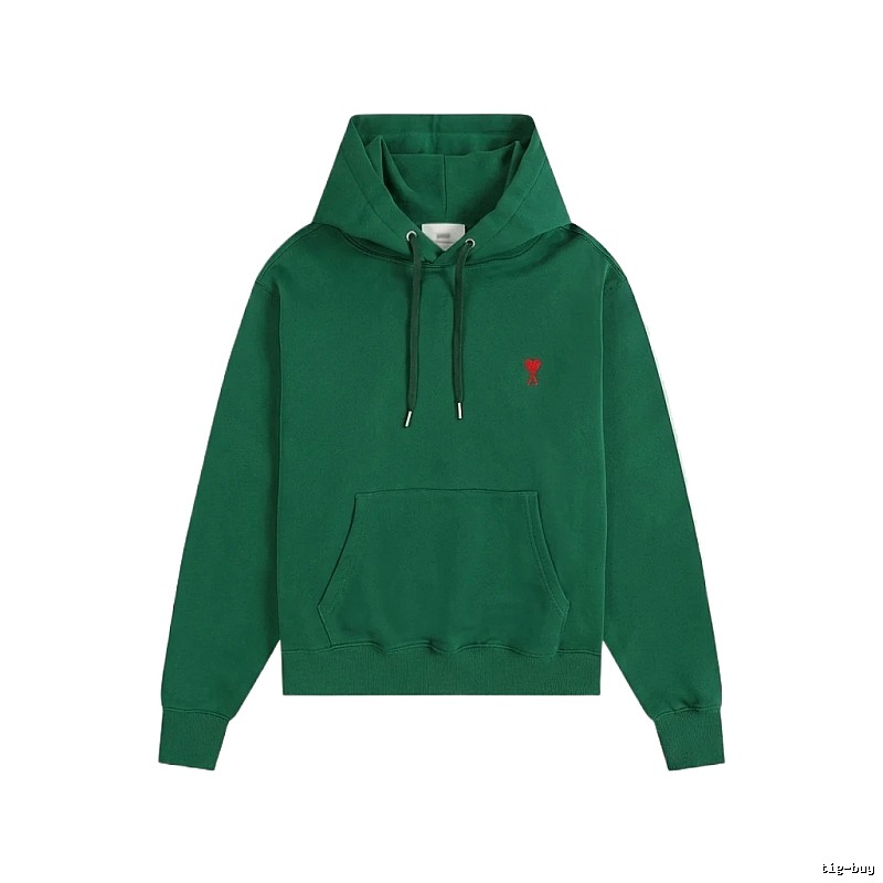 AMI classic simple style green hoodie